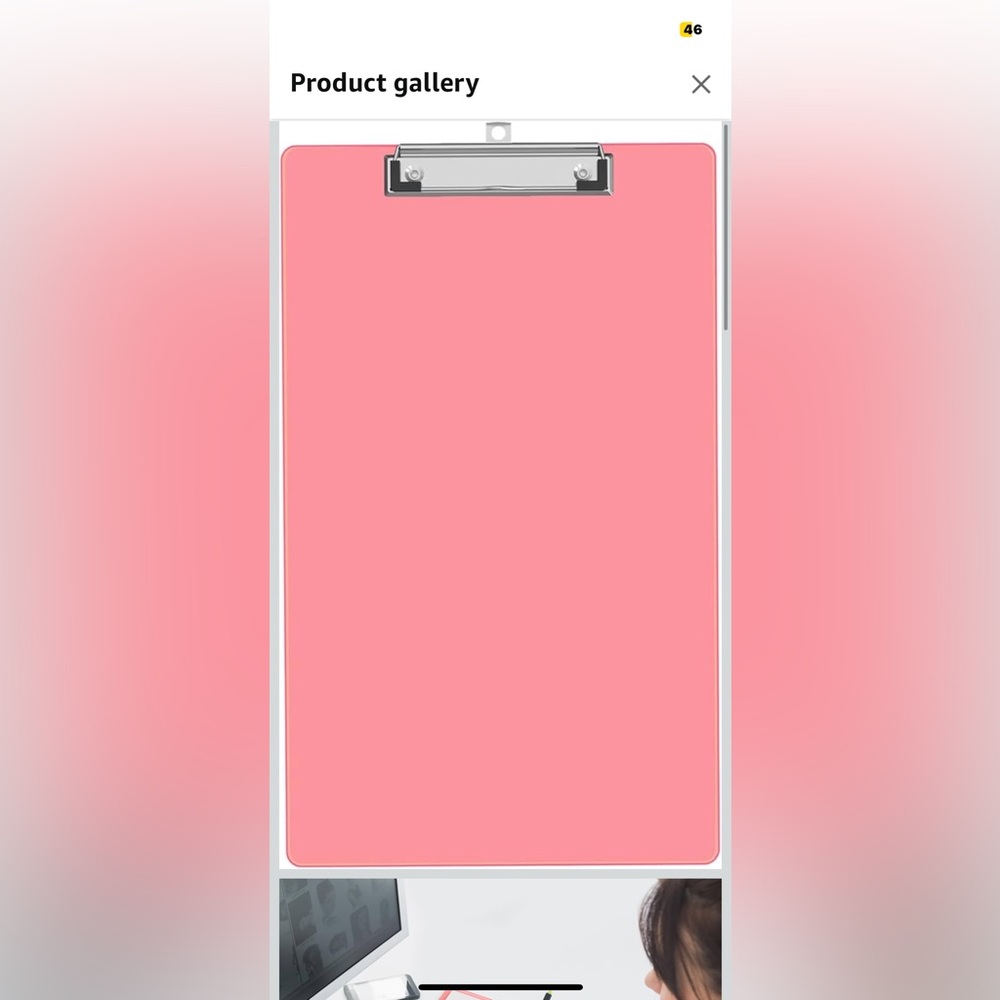 Legal Size Clipboard, 8.5 x 14 Pink Plastic Long Clip Board
